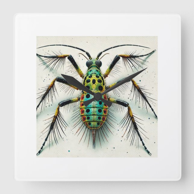 Water Strider 070824IREF218 - Watercolor Square Wall Clock (Front)