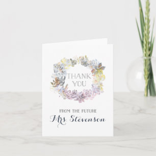 Water Succulents Bridal Shower Thank You Card