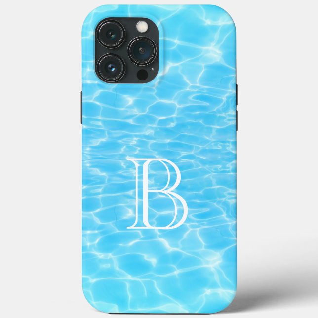 Water Textures water ripples cool modern monogram Case-Mate iPhone Case (Back)