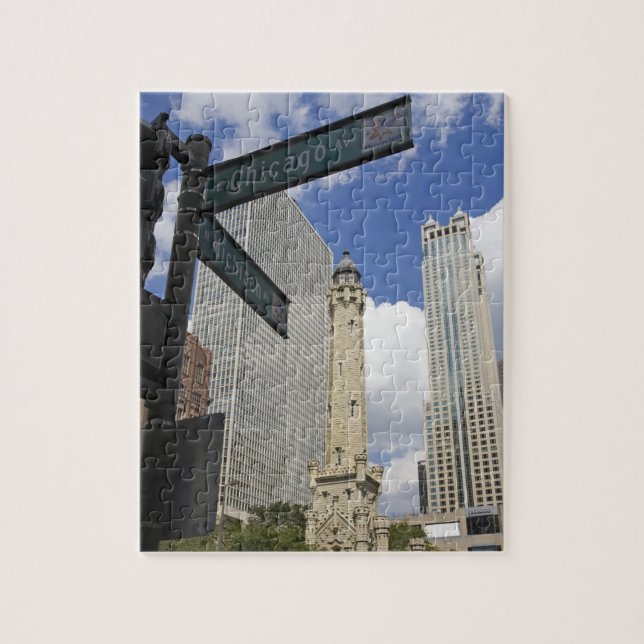 Water Tower, Chicago, Illinois, USA Jigsaw Puzzle (Vertical)