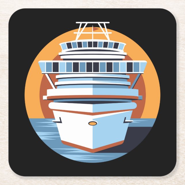 Water Travel Square Paper Coaster (Front)
