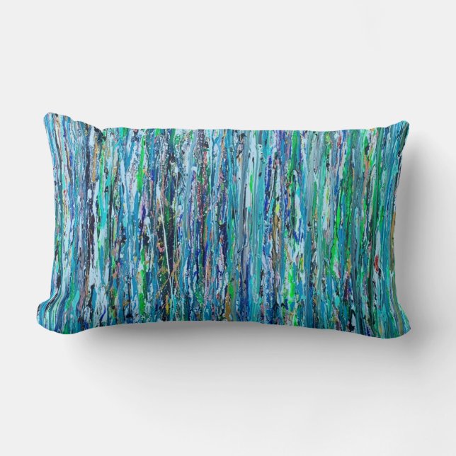 Water Under the Bridge Cotton Lumbar Throw Pillow (Front)