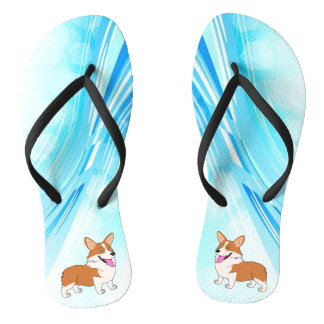 Water Wave Corgis Jandals