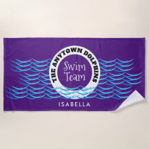 Water Waves Swim Team Personalised Purple