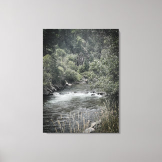 Water wheel along the river  canvas print