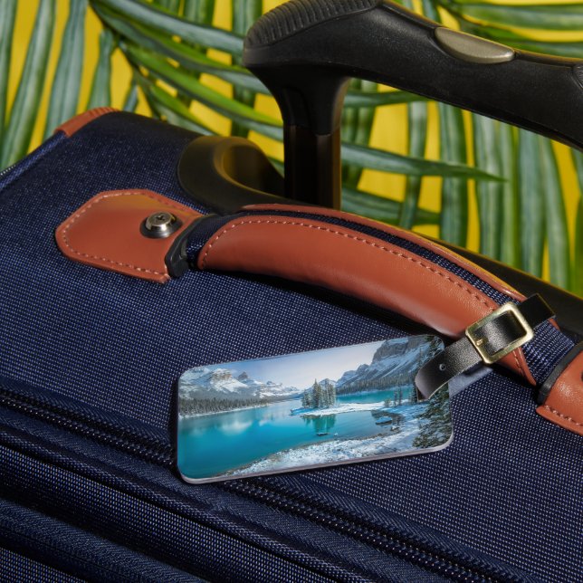 Water | Winter Jasper National Park, Canada Luggage Tag (Front Insitu 3)