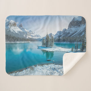 Water   Winter Jasper National Park, Canada Sherpa Blanket