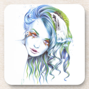 "Water" woman surreal portrait Coasters