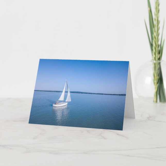 Water | Yacht at Lake Balaton Lake Hungary Card (Front)