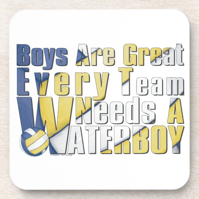Waterboy Volleyball in Blue and Yellow Coaster (Front)
