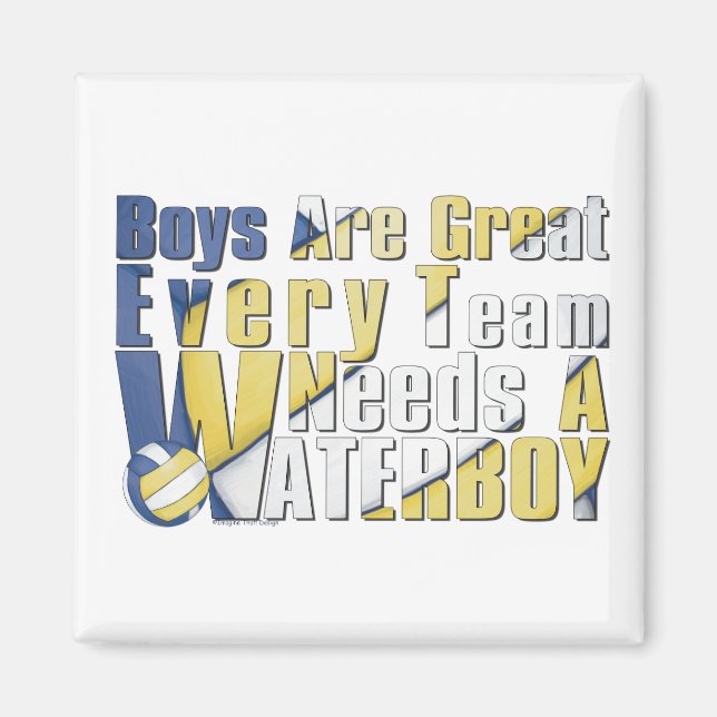 Waterboy Volleyball in Blue and Yellow Magnet (Front)