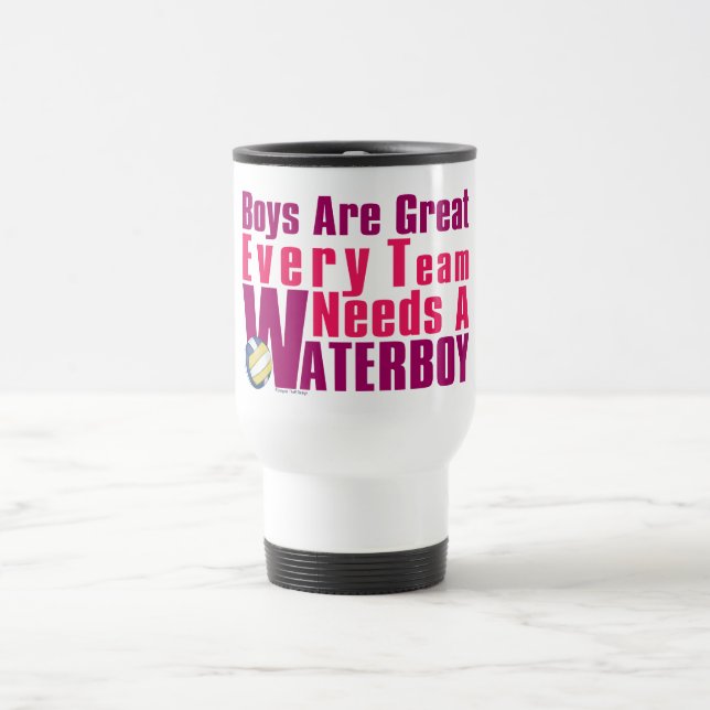Waterboy Volleyball in Pink Travel Mug (Center)