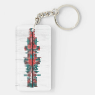 Waterbury Connecticut Skyline Key Ring