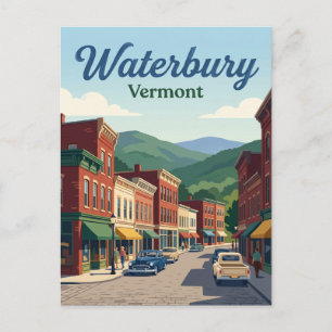 Waterbury Vermont Postcard