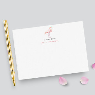 Waterccolor Flamingo Personalised Stationery Card