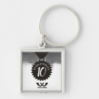 Watercolor 10 year employee anniversary keychain
