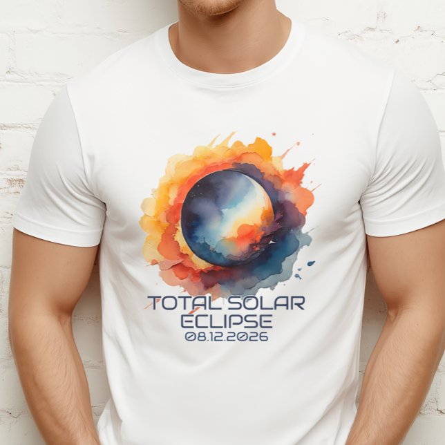 Watercolor 2026 Eclipse Keepsake T-Shirt (Colorful Solar Eclipse Souvenir Tshirt)