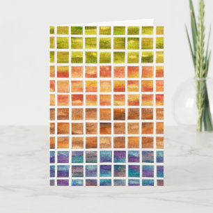Watercolor 4 Seasons Squares Greeting Card