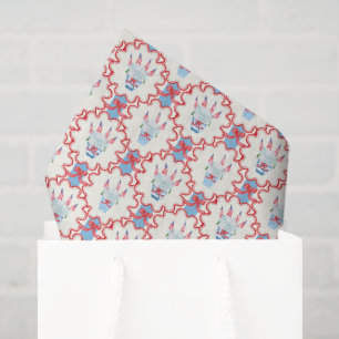Watercolor 4th of July Hydrangeas & American Flags Tissue Paper