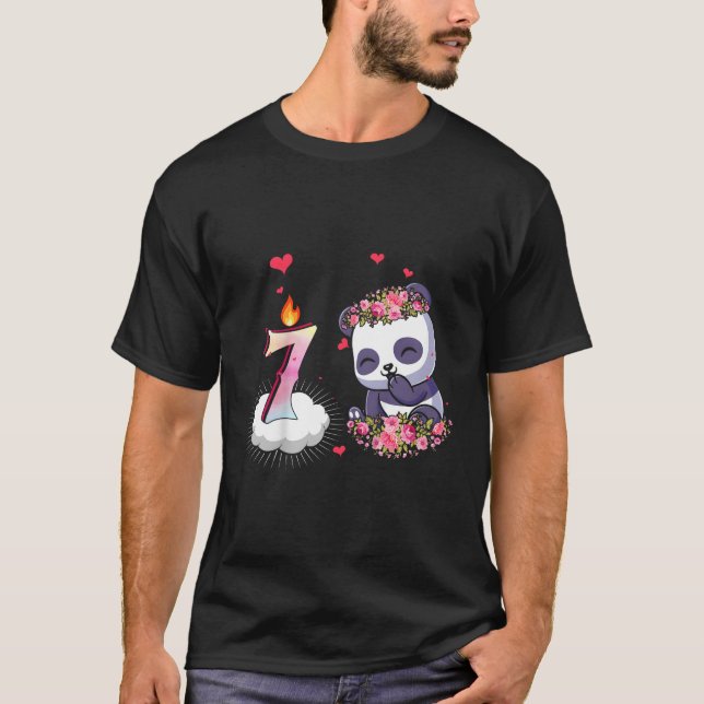 Watercolor 7Th 7 Panda T-Shirt (Front)