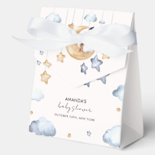 Watercolor A Little Boo Moon Stars Baby Shower Favour Box