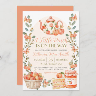 Watercolor A Little Peach is on the Way Invitation
