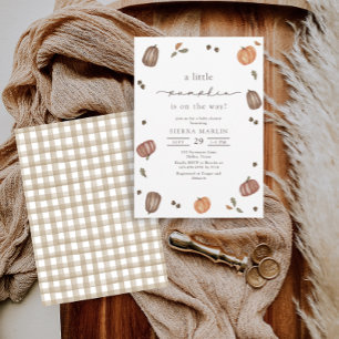 Watercolor A Little Pumpkin Baby Shower Invitation