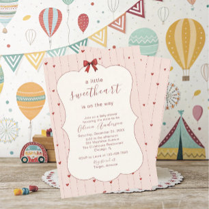 Watercolor a little sweet heart is on the way Baby Invitation