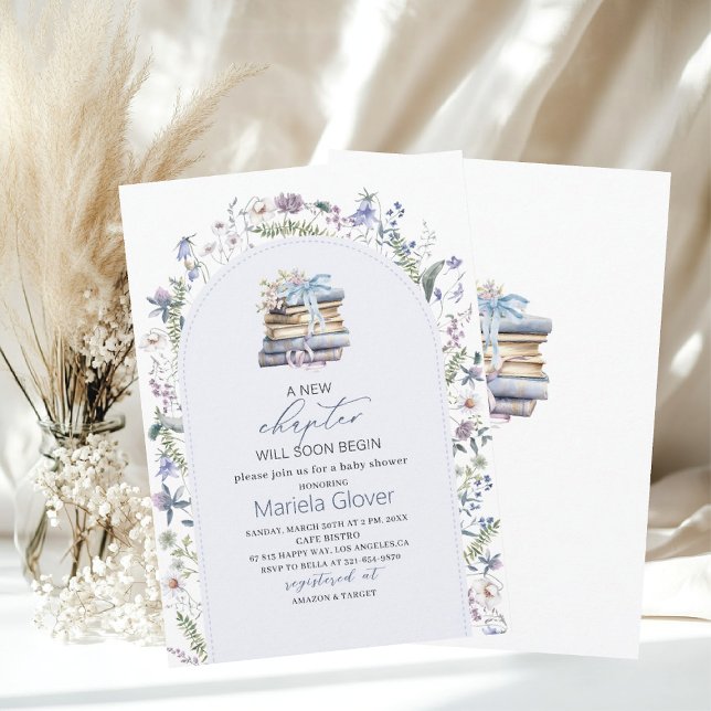 Watercolor A New Chapter Begin  Baby Shower Invitation (Creator Uploaded)