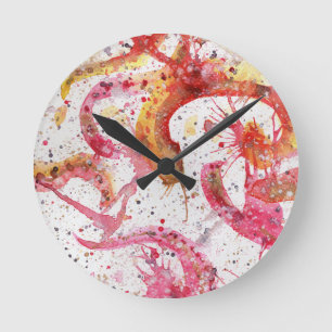 watercolor abstract acrylic wall art clock