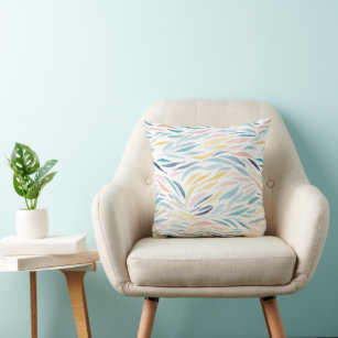 Watercolor Abstract Art Leaf Pattern Cushion