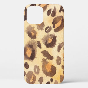 Watercolor abstract background of leopard skin imi iPhone 12 case
