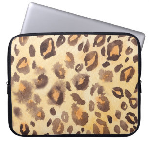 Watercolor abstract background of leopard skin imi laptop sleeve