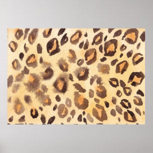 Watercolor abstract background of leopard skin imi poster