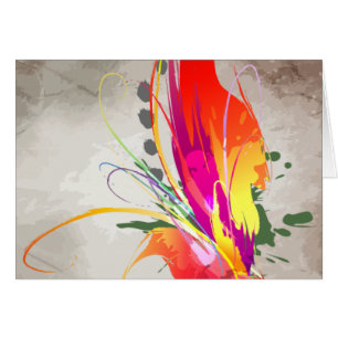 Watercolor Abstract Bird-of-Paradise Ink Splatter