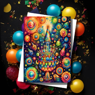 Watercolor Abstract Birthday Design Invitation
