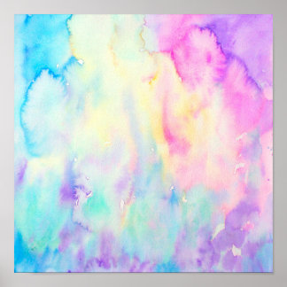 Watercolor Abstract Blue Purple Landscape Print