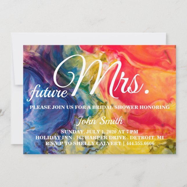 Watercolor Abstract Bridal Shower future Mrs. Invitation (Front)