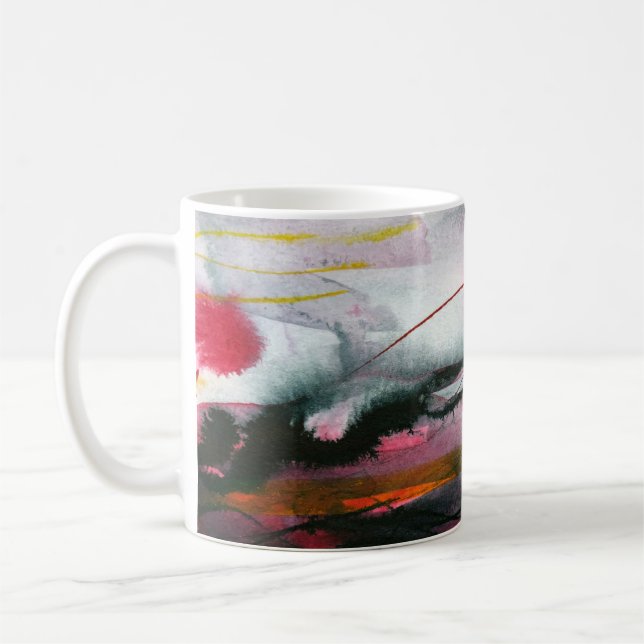 watercolor abstract coffee mug (Left)