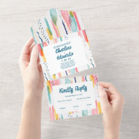 Watercolor Abstract Colourful Brush Wedding