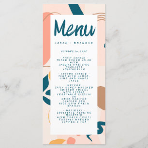Watercolor Abstract Colourful Pastel Wedding Menu