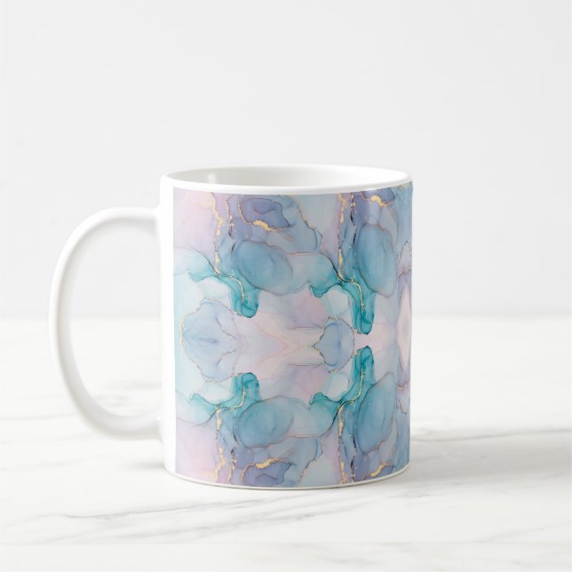 watercolor abstract design coffee mug (Left)