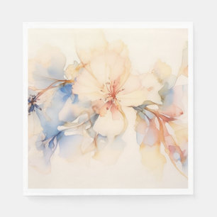 Watercolor Abstract Dogwood Flowers Napkin