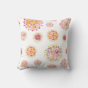 watercolor abstract florals cushion