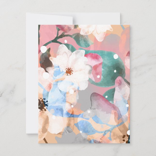 Watercolor Abstract Flowers 1 Card (Front)