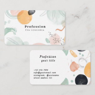 Watercolor Abstract Flowers Business Card