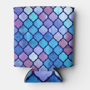 Watercolor Abstract Geometric Arab Tiles Can Cooler