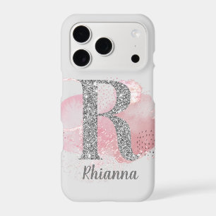 Watercolor Abstract & Glitter Letter R