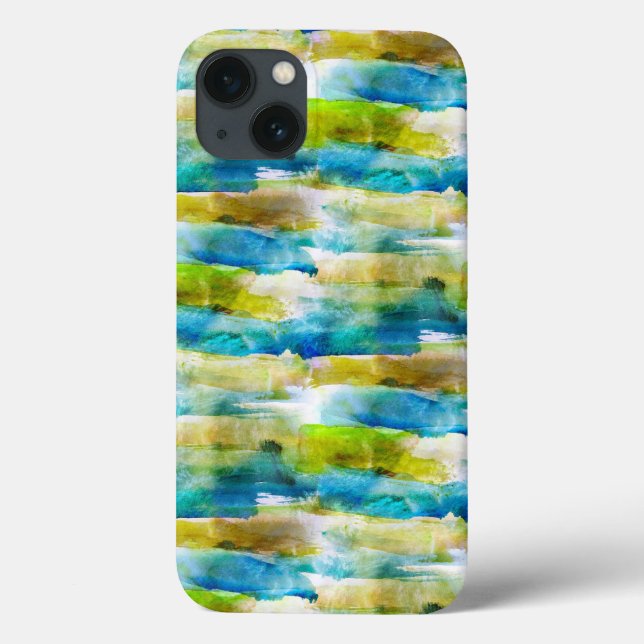 Watercolor abstract green, blue Case-Mate iPhone case (Back)