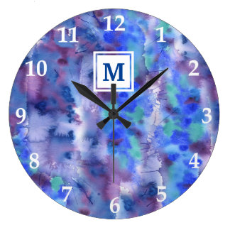 Abstract Painting Blue Wall Clocks | Zazzle.co.nz